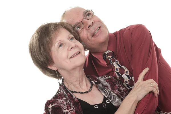 Senior Couple Isolated on a white Background — Stock Photo, Image