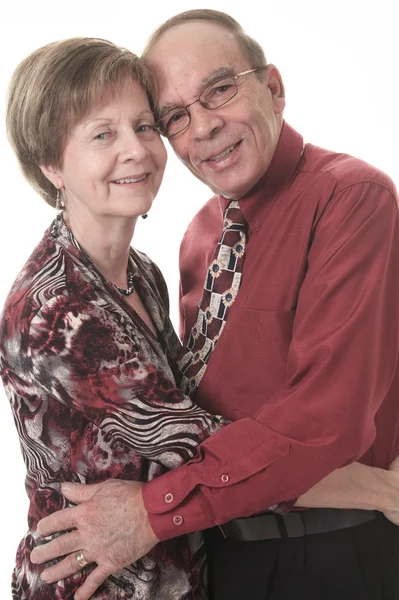 Senior Couple Isolated on a white Background — Stock Photo, Image