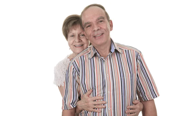 Idősebb pár elszigetelt fehér háttér — Stock Fotó