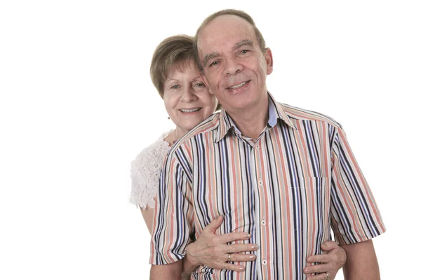 Casal Sênior Isolado em Fundo Branco — Fotografia de Stock