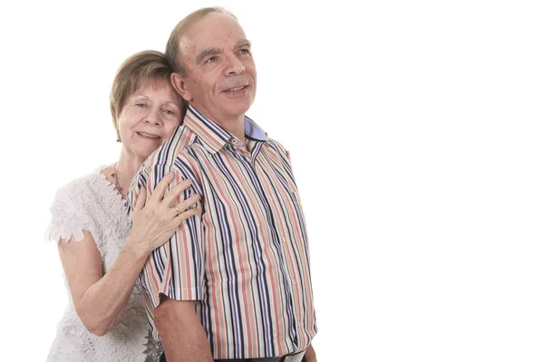 Senior Couple Isolated on a white Background — Stock Photo, Image