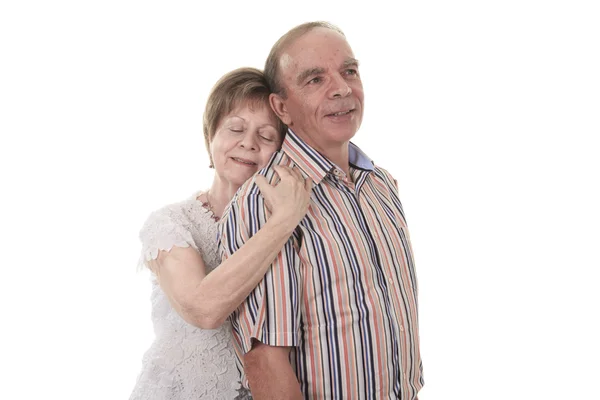白い背景で隔離された年配のカップル — ストック写真
