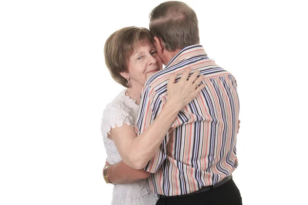 Senior Couple Isolated on a white Background — Stock Photo, Image