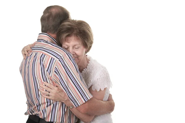 Pasangan Senior Terisolasi di Latar Belakang Putih — Stok Foto