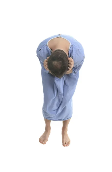 Retrato de joven, perdido, estresado, volviéndose loco, luciendo loco . — Foto de Stock