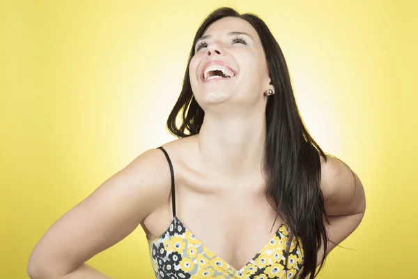 Woman yellow — Stock Photo, Image