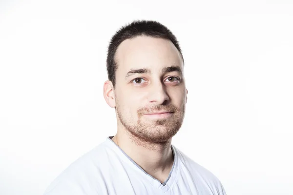 A male standing in studio white background — Stock Photo, Image