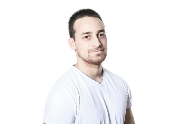 A male standing in studio white background — Stock Photo, Image