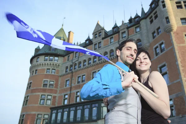 Paar schießt auf die Stadt Quebec — Stockfoto