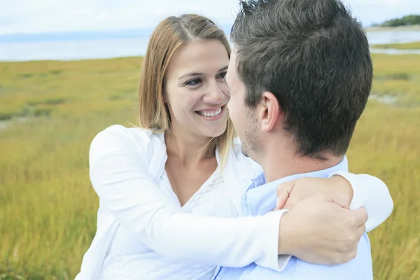 Young happy couple on summer season — Stock Photo, Image