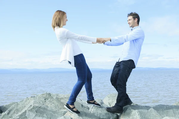 Young happy couple on summer season — Stock Photo, Image