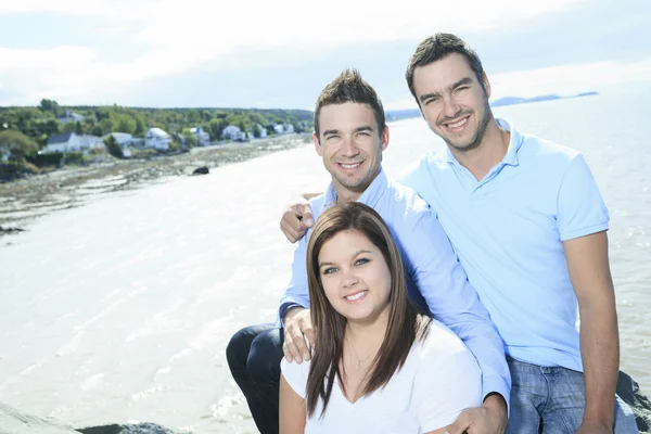 Portrait of a beautiful family brother and sister — Stock Photo, Image