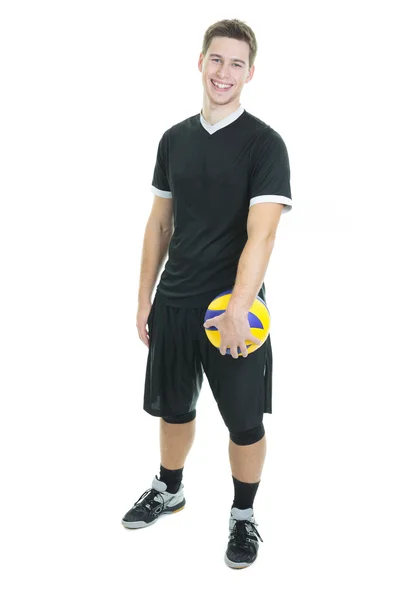 Junge Volleyballerin auf weißem Hintergrund — Stockfoto