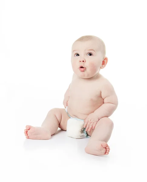 Dolce bambino su studio sfondo bianco — Foto Stock