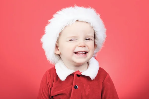 Porträtt av en liten pojke på juletid — Stockfoto