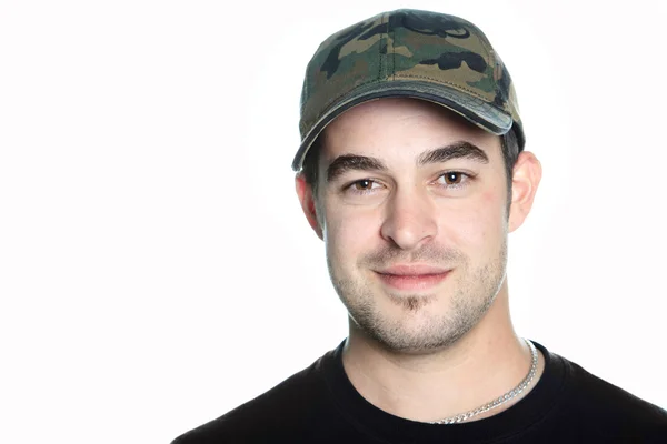 Portrait of a 30 years old men with a cap. — Stock Photo, Image