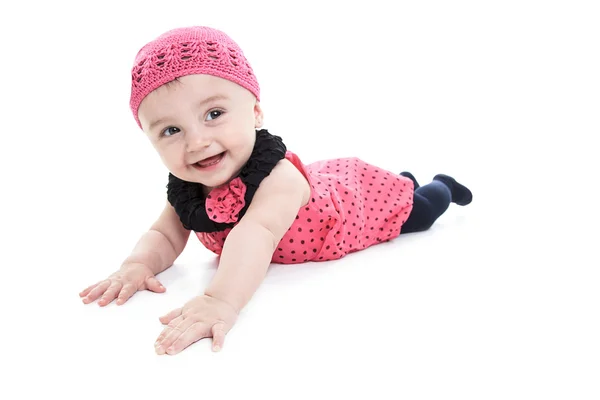 Lindo bebé niña rosa —  Fotos de Stock