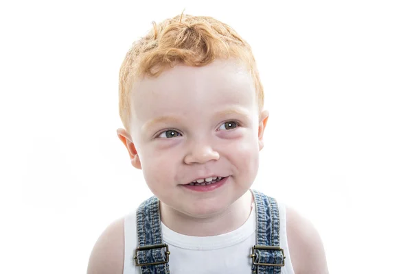 Bebê menino retrato sobre um isolado branco fundo — Fotografia de Stock