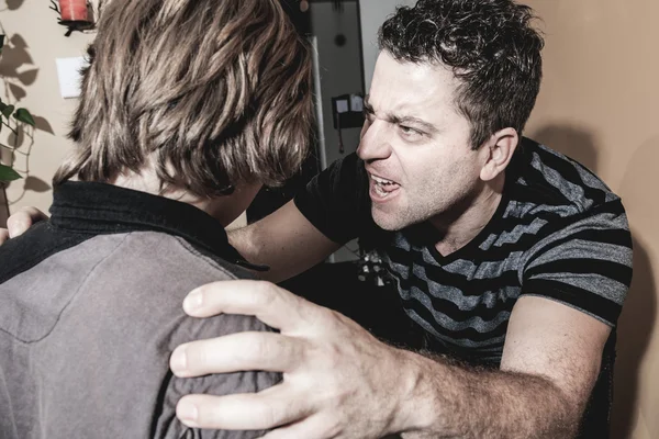 Violent father hit the teenager of the family — Stock Photo, Image