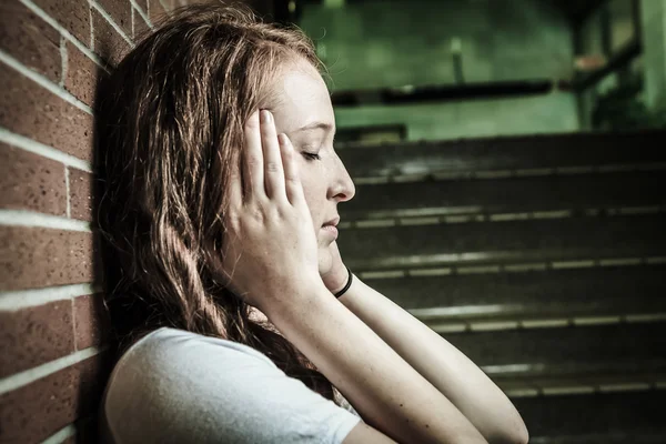 Sad lonely student — Stock Photo, Image