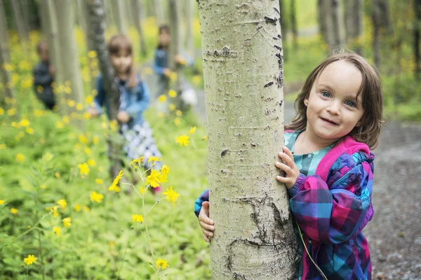 Kinder haben Spaß auf der grünen Wiese — Stockfoto