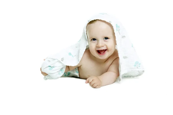 Bebé pequeño aislado sobre fondo blanco —  Fotos de Stock