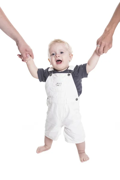 Bebé pequeño aislado sobre fondo blanco — Foto de Stock