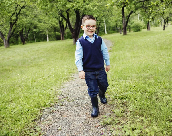 Portrait of cute little boy child outdoors on the nature — Stock Photo, Image