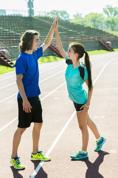 Happy teen doing training workout and sport activity — Stock Photo, Image