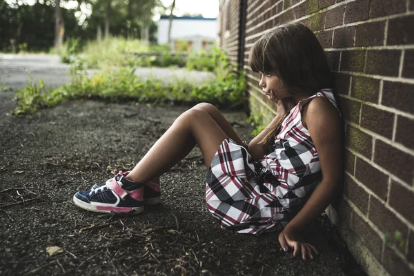 Otto anni ragazza della scuola — Foto Stock