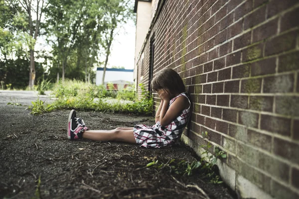 Acht jaar oude school meisje — Stockfoto