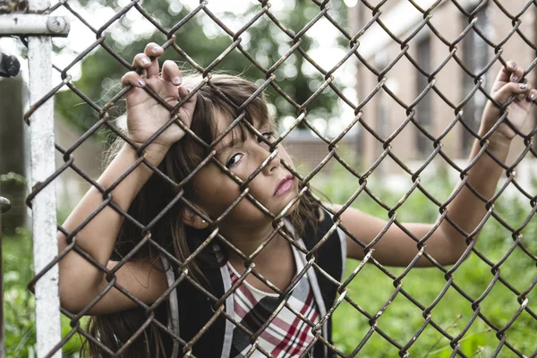 Eight years old school girl — Stock Photo, Image