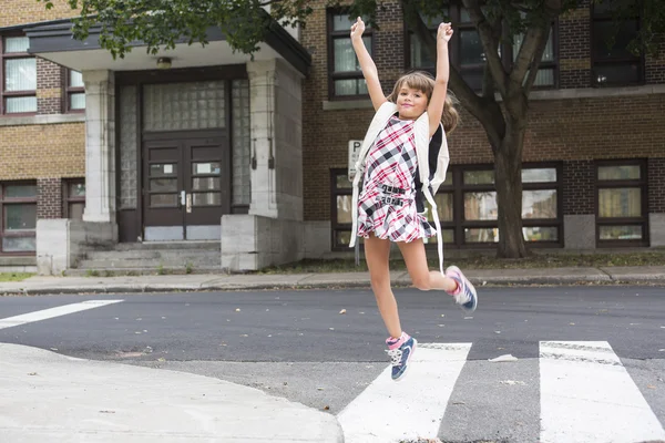 Eight years old school girl — Stock Photo, Image