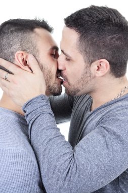 A homosexual couple over a white background clipart