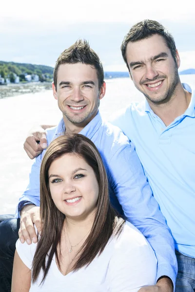 Portrait of a beautiful family brother and sister — Stock Photo, Image