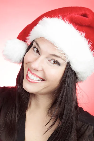 Sombrero de navidad mujer — Foto de Stock