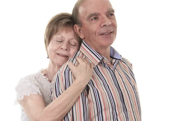 Senior Couple Isolated on a white Background — Stock Photo, Image