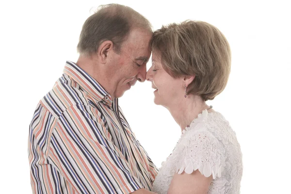 Senior Couple Isolated on a white Background — Stock Photo, Image