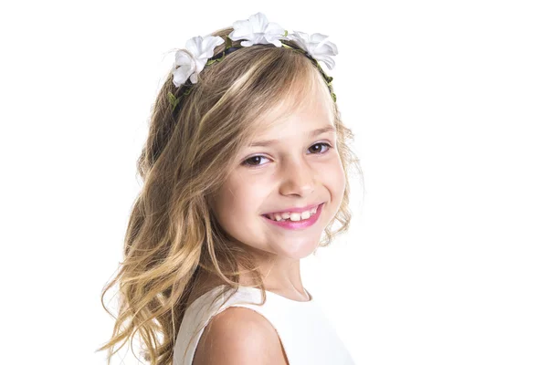 Menina vestido branco — Fotografia de Stock