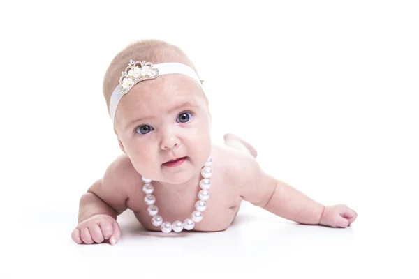 Three month baby on white background — Stock Photo, Image