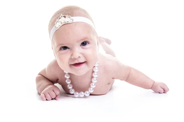 Three month baby on white background — Stock Photo, Image