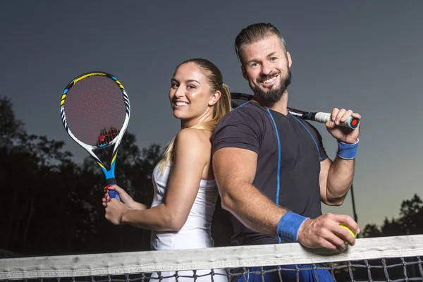 Dois tenistas felizes — Fotografia de Stock