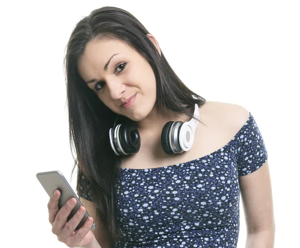 Teenage girl with headphones — Stock Photo, Image