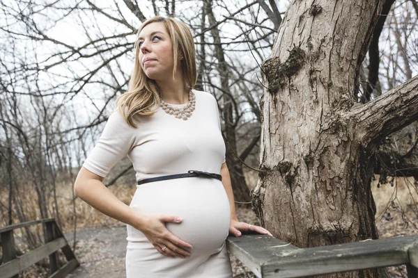 Porträtt av en vacker gravid — Stockfoto