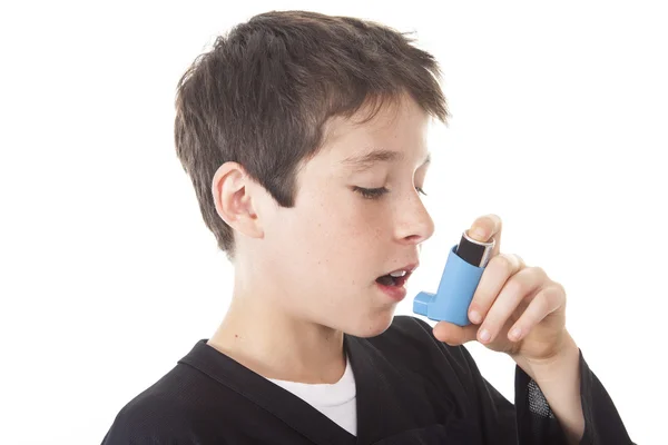 Asthma problem  Boy — Stock Photo, Image