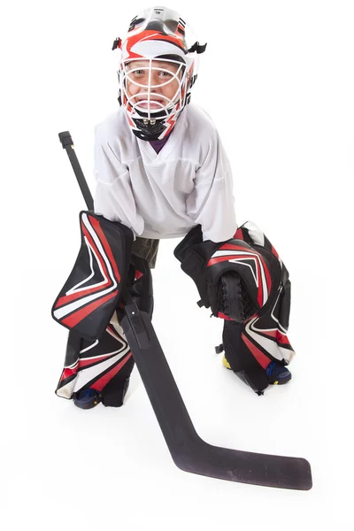 Молодой хоккейный вратарь — стоковое фото