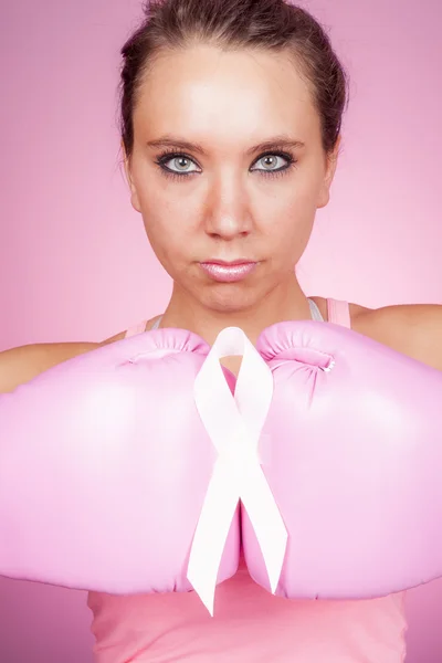 Fight for Breast Cancer symbol on pink background — Stock Photo, Image