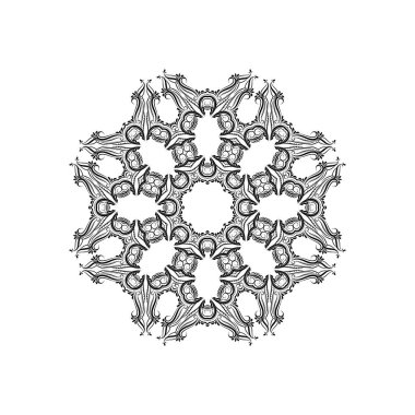Beyaz arkaplan vektöründe dekoratif mandala tasarımı