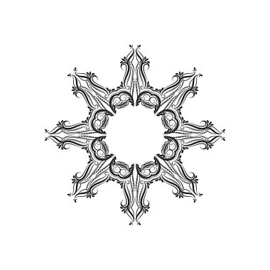 Beyaz arkaplan vektöründe dekoratif mandala tasarımı