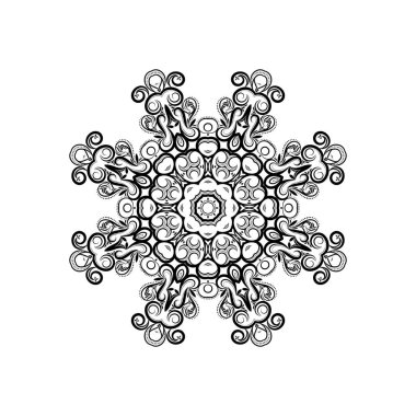 Beyaz arkaplan vektörü üzerindeki etnik mandala tasarımı